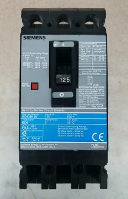Buy Siemens ED63B125 125A 600V 3-Pole Circuit Breaker • 499.99$