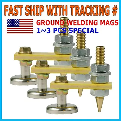 Buy 1-3 Magnetic Welding Ground Clamps Metal Holder Magnet Head Support Without Tail • 5.95$
