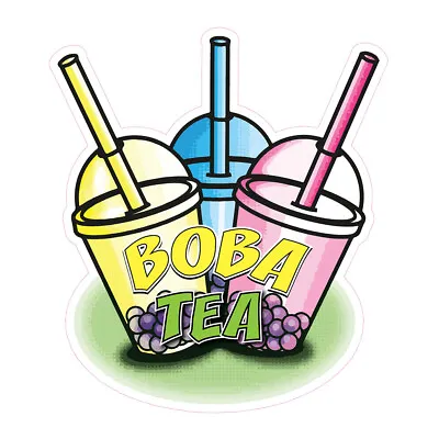 Buy Food Truck Decals Boba Tea Restaurant & Food Concession Concession Sign Yellow • 11.99$