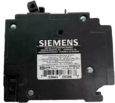 Buy Siemens Circuit Breakers Pole 40-30A 120/240V Q24030CT2 #3967 • 32$