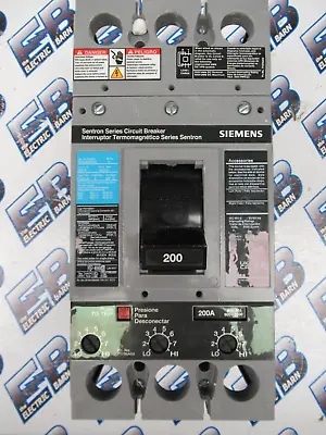 Buy Siemens FXD63B200, 200 Amp, 600 Volt, 3 Pole, 35K, Circuit Breaker -NEW-S • 825$