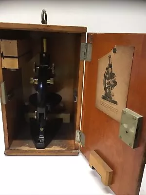 Buy 1920 Era Carl Zeiss Jena Microscope With Original Wood Case/Hardware No. 196036 • 275$