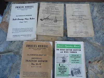 Buy Original McCormick - Deering Tractor Planters, Plows, Rakes Mower Manuals • 19.95$