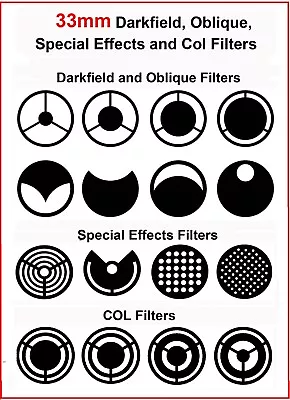 Buy 33mm Microscope Darkfield Oblique Special Effects And COL Filter Set • 20.70$
