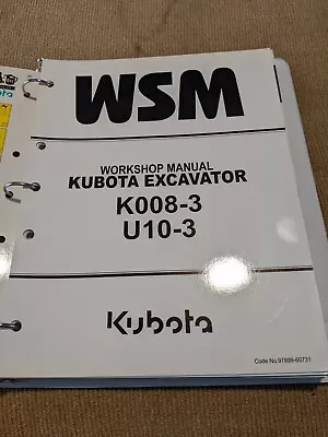 Buy Kubota K008 -3 U10 -3 K 008 U 10 -3 Excavator Service & Repair Manual • 44.99$