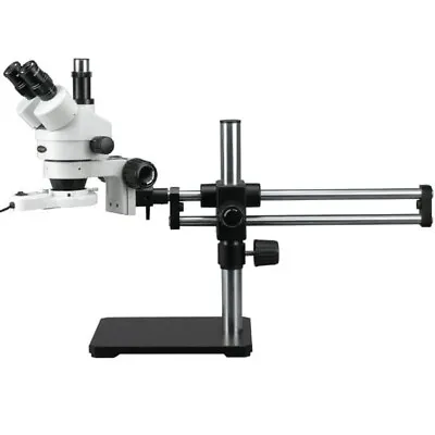 Buy Amscope 7X-45X Trinocular Stereo Microscope+Ball Bearing Boom +Fluorescent Light • 763.99$