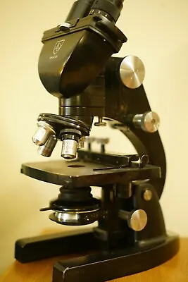 Buy Vintage American Optical AO Microscope, Vertical Illuminator, 4 Objectives • 140$