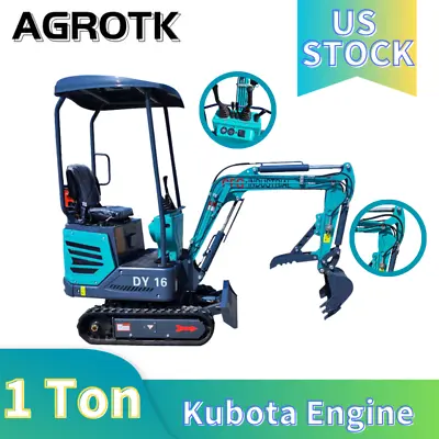 Buy AGROTK 1 Ton B&S Kubota Engine Mini Excavator Rubber Track Backhoe Excavator • 15,999$