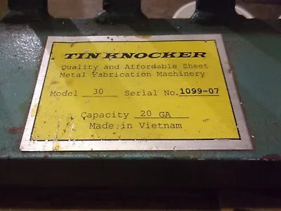 Buy Tin Knocker, 20-gauge, 30  Hand Drive Cleat Bending Machine • 550$
