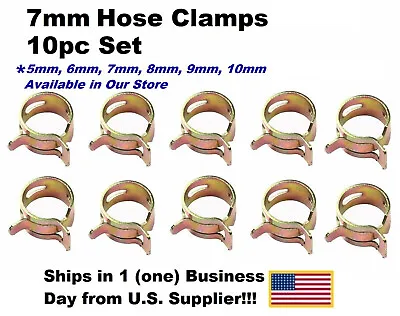 Buy ID 7mm Spring Clip,Vacuum,Fuel,Oil,Air Hose Line Band Clamp,Low Press 10pc • 2.99$