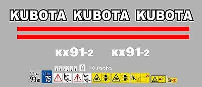 Buy Kubota Kx91-2 Mini Digger Complete Decal Set With Safety Warning Signs • 63.66$