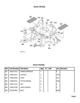 Buy Backhoe Illustrated Parts Manual Exploded-Diagrams BT751 -Kubota BT 751  • 18.97$