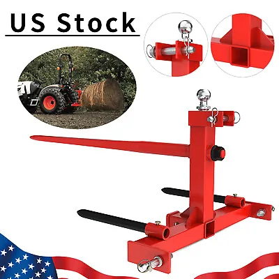 Buy 3 Point Hay Bale Spear Trailer Hitch Receiver Cat 1 Tractor W/ Gooseneck Ball • 206.99$