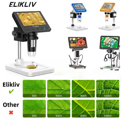 Buy Elikliv USB Digital Microscope 1000X LCD Endoscope Coin Magnifier With Light  • 19.99$