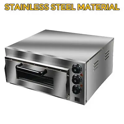 Buy US 110V Commercial Electric Pizza Oven 2000W Single Deck Bread Baking Oven Steel • 208.99$