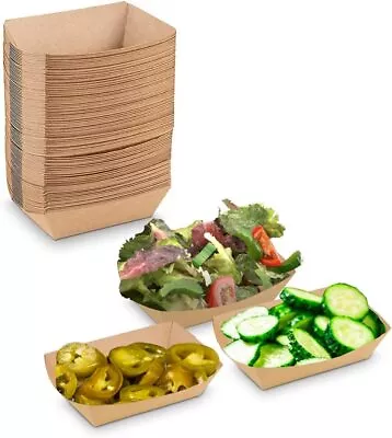 Buy MT Products .6 Oz Brown Paper Food Trays / Small Paper Boats - Pack Of 100 • 15.99$