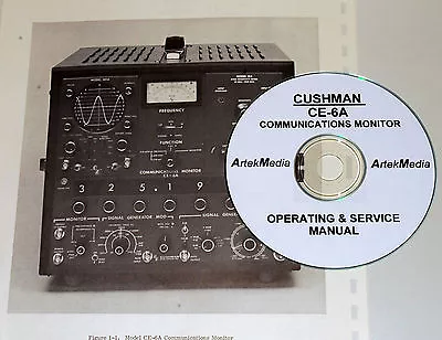 Buy CUSHMAN CE-6A  Communications Monitor OPERATING & SERVICE MANUAL • 12.95$