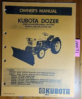 Buy Kubota KUFD210 Dozer For L185 L245 L245DT Tractor Owner Operator & Parts Manual  • 20$