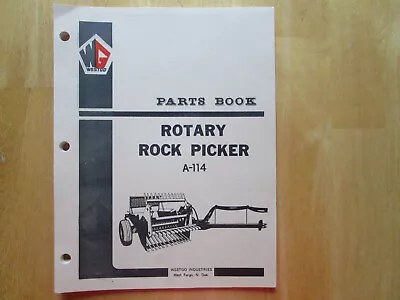 Buy Westgo Rotary Rock Picker A-114 Parts Book • 12$