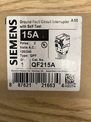 Buy Siemens QF215A Ground Fault  Breaker 15 Amp 2 Pole • 139.99$