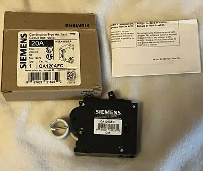 Buy New Siemens Qa120afc 20 Amp Circuit Breaker Combination Afci 1 Pole 120v • 34$