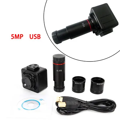 Buy USB 5MP CMOS Camera Microscope Digital Electronic Eyepiece W/ 0.5X C Mount Lens • 65$