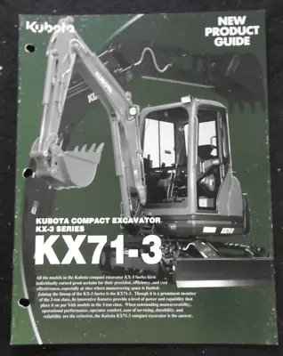 Buy Original Kubota Kx71-3 Compact Excavator  New Product Guide  Catalog Brochure • 19.95$