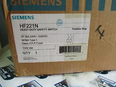 Buy Siemens HF221N, 30 Amp, 240 Volt, 1PH 3W, Fusible Disconnect - NEW-B • 25$