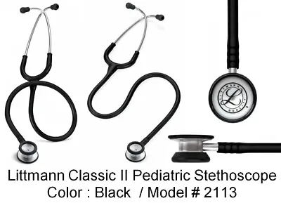 Buy Littmann Classic II Pediatric Stethoscope Color Black - Model # 2113 • 79.99$