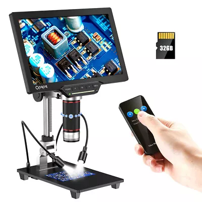 Buy 10'' LCD HDMI Digital Microscope 1200X Magnifier Coin Microscopes With Light • 169$