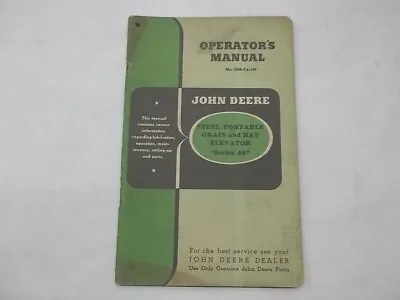 Buy John Deere Series 46 Steel Portable Grain & Hay Elevator Operator's Manual • 15$