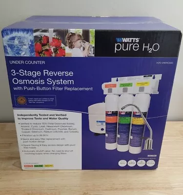 Buy Watts H20-DWRO300 Reverse Osmosis Water Filter System Stage 3 Under Sink EzH2O • 99.99$