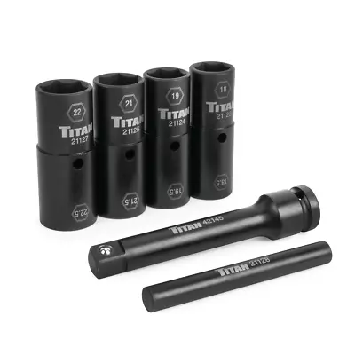 Buy Titan 21126 6 Pc. 1/2 In. Drive Half-size Flip Socket Set • 71.43$