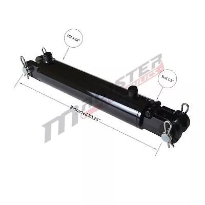Buy Hydraulic Cylinder Welded Double Acting 3  Bore 20  Stroke Clevis End 3x20 NEW • 285.39$