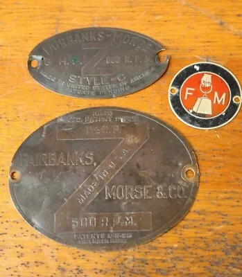 Buy Fairbanks Morse Brass Plates Industrial Locomotive Train Engine Motor Antique • 149.55$