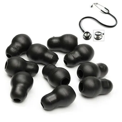 Buy 10Pcs Silicone Black Soft Eartips Earplug Earpieces For Littmann Stethoscope E • 3.59$