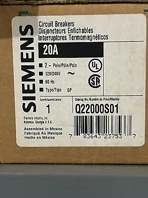 Buy New Siemens Q22000s01 Circuit Breaker W/ Shunt Trip • 190$