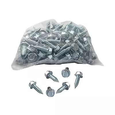 Buy License Plate Screws - Number 14 X 0.75 Inch Slotted Hex H • 28.75$