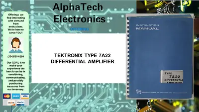 Buy Tektronix 7A22 Differential Amplifier Instruction Manual 070-0931-00 • 27.99$