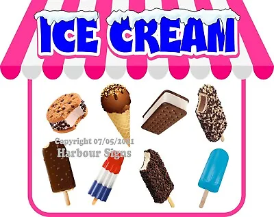 Buy Ice Cream DECAL (Choose Your Size + Color) Food Truck Concession Vinyl Sticker • 16.99$
