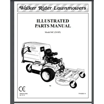 Buy Walker Mower 2010 MC Parts Manual 100982 - 125717 60 Pages Comb Bound • 16$