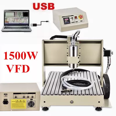 Buy 1.5KW 3 AXIS 6040 CNC Router Engraver USB Milling Engraving Machine  • 1,006.05$