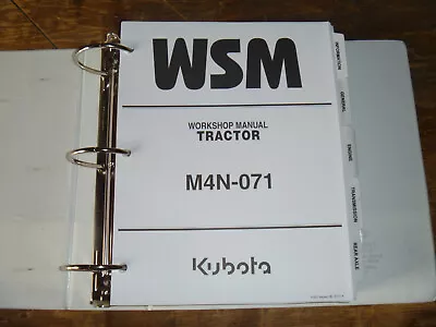 Buy Kubota M4N-071 Tractor Shop Service Repair Manual • 56.42$
