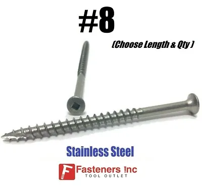 Buy #8 Stainless Steel Deck Screws Square Drive Wood Type17 Cutter Composite Decking • 17.46$