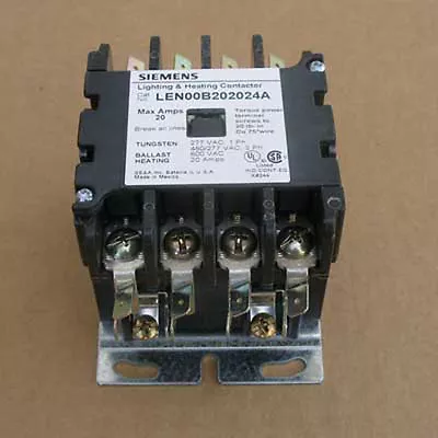 Buy New Siemens LEN00B202024A 20 Amp 4 Pole Lighting Contactor Open • 153.97$