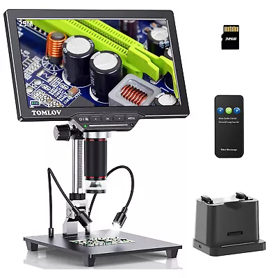 Buy TOMLOV DM202 Max Digital Microscope Camera HDMI 1500x Coin Magnifier 10  Screen • 179$