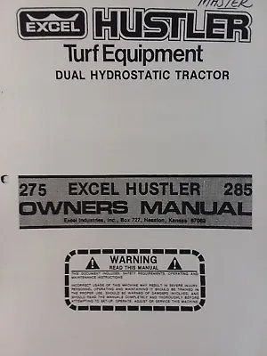 Buy Excel Hustler 275 285 Tractor & 52  72  Mower Deck Owners (2 Manual S) Zero-Turn • 64.99$