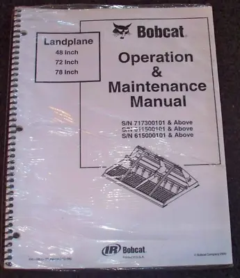 Buy Bobcat Landplane 48  72  78  Operation & Maintenance Manual  NEW Old Stock • 9.99$