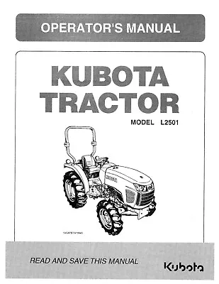 Buy Tractor Operators Maintenance Instruction Manual L2501 Kubota  • 20.90$