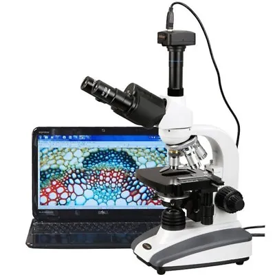Buy AmScope 40X-2000X Biological Compound LED Microscope + 5MP Digital Camera • 481.99$